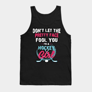 Funny Girl Ice Hockey , I'm A Hockey Girl Tank Top